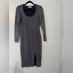 Jennifer Lopez Charcoal Long Sleeve Dress